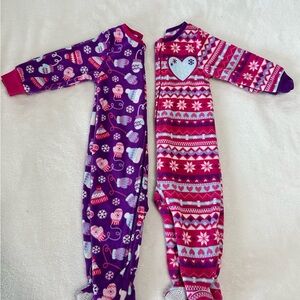 2 pc. Infant Sleeper Onesie Pajamas Footie Zip Up size 12 mos.